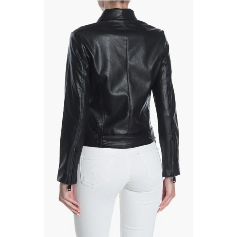 Elodie Faux Leather Moto Jacket Size Small‎ New with Tags - Picture 3 of 6